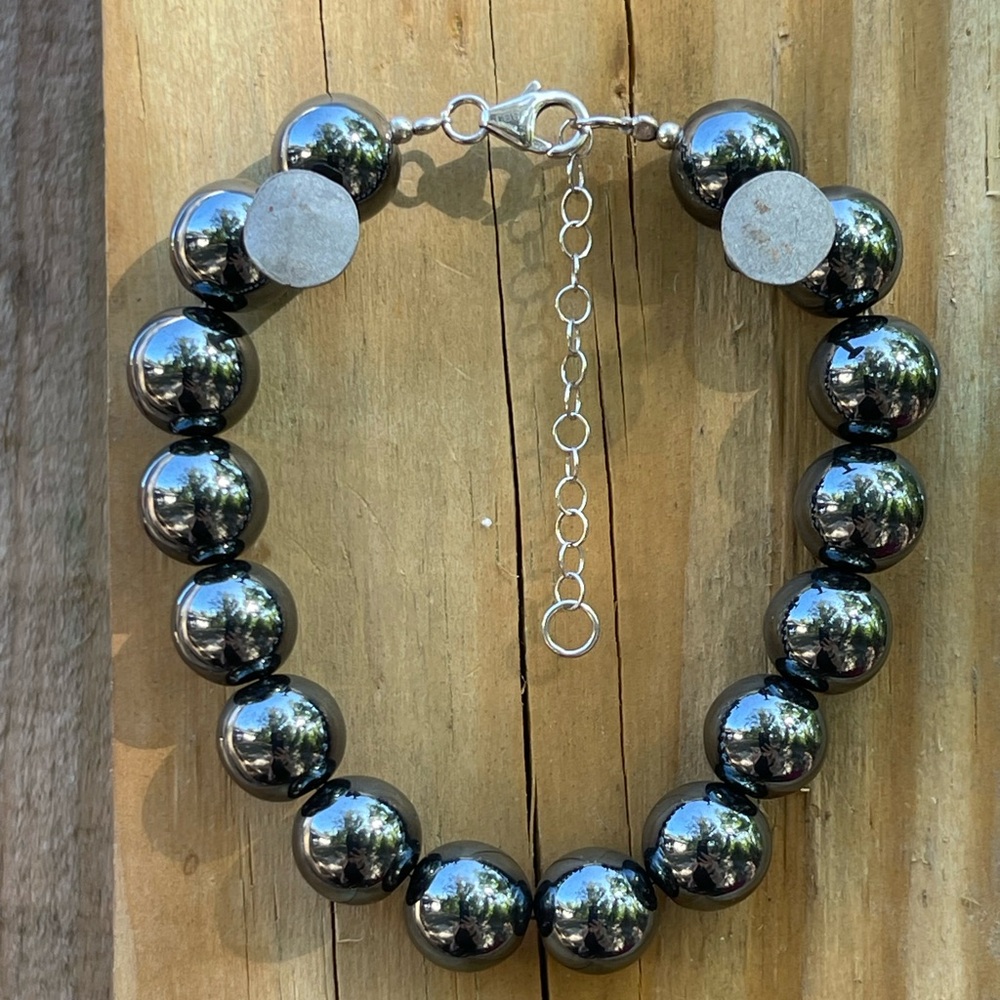 Dark Hematite Bracelet with adjustable closure